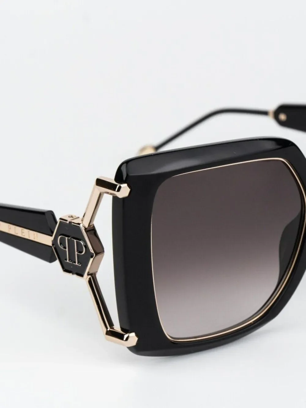 Philipp Plein Women Sunglasses Black Pink Gradient Square SPP121S 0700